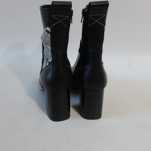 Womens See By Chloe "Tyra Patchwork" Black, Brown Suede Leather Midi Boots 39/9 - Picture 6 of 11